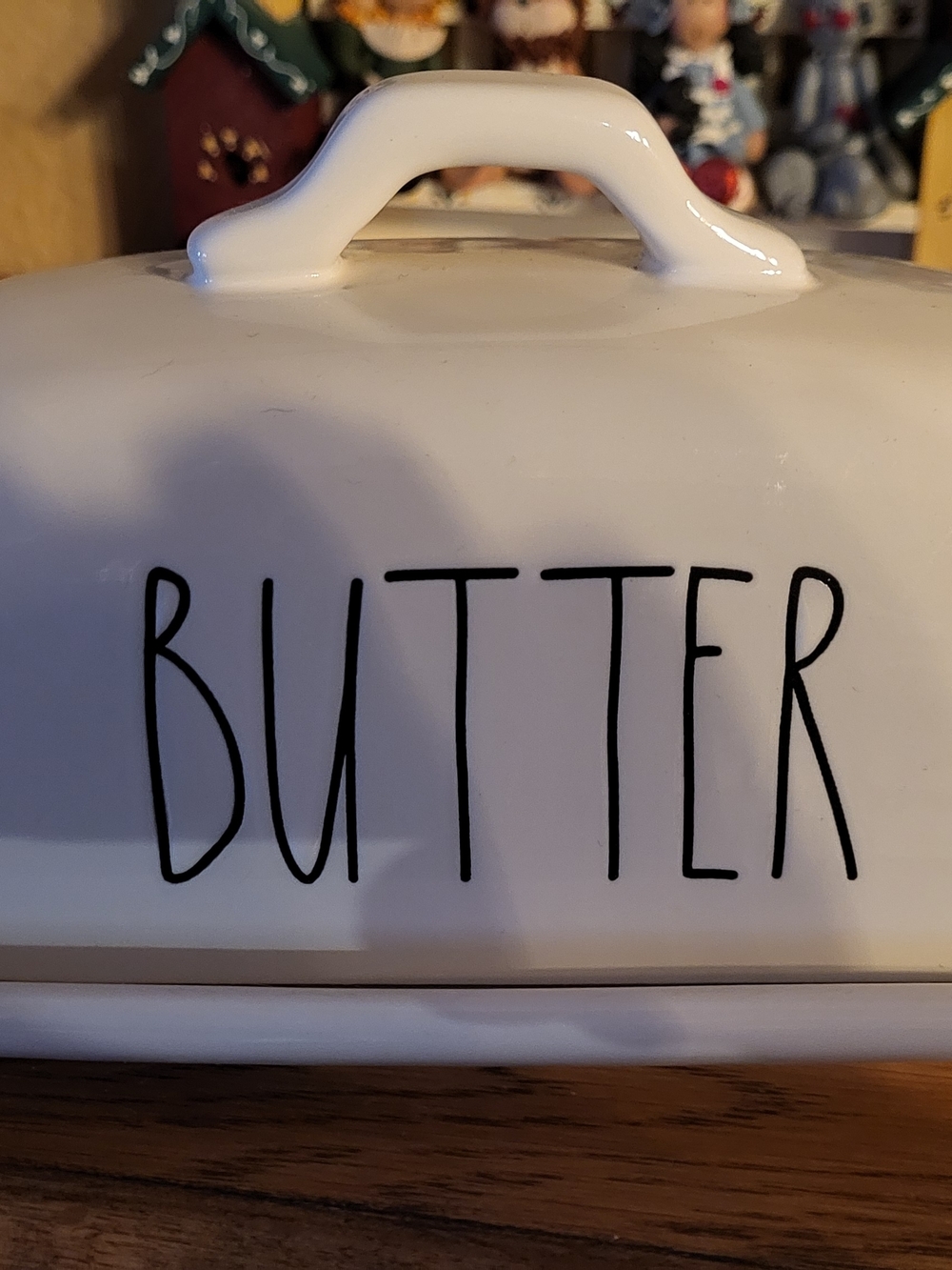 Rae Dunn White Ceramic Butter Crock with Black Lettering
